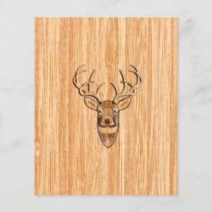 Stylish White Tail Buck Antlers Light Wood Grain Flyer