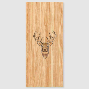 Stylish White Tail Deer Head Light Wood Grain
