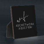 Stylish WiFi Password Sign Black  Plaque<br><div class="desc">Never again will your guests have to ask for the WiFi password with this sleek and stylish WiFi password sign. The black plaque design complements any decor and the white lettering makes the password easy to read. This 5.25x5.25 plaque comes with an easel for easy display in your home, office...</div>