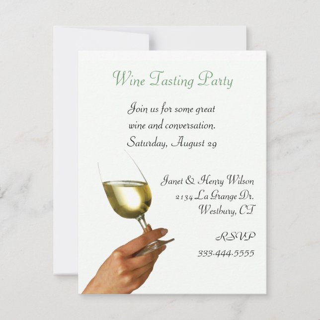 Stylish Wine Tasting Party Invitation (Front)