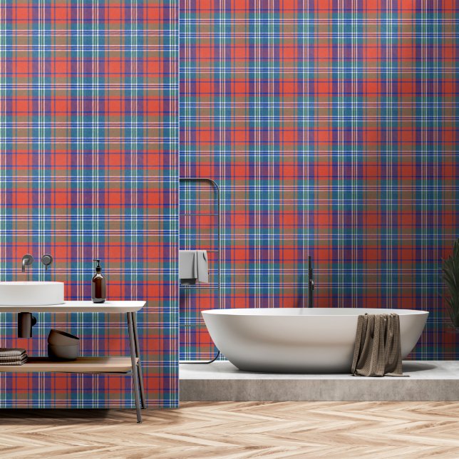 Stylish Winter Plaid Tartan  Wallpaper (Bathroom)