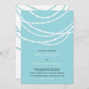 Stylish Winter Sparkles Glow Wedding 2in1 Invite