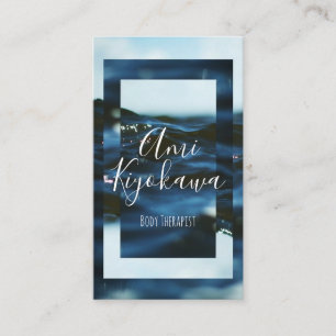stylish with a dark blue water surface business card