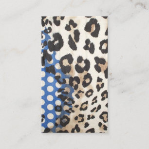 stylish with leopard and polka dots business card