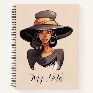 Stylish Woman Fashion Illustration Personalized Notebook