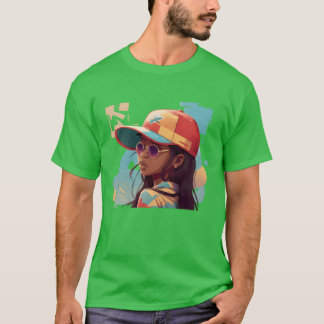 Stylish Woman with Snapback Hat boy T-Shirt