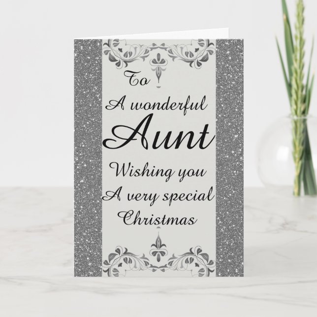Stylish Wonderful aunt Christmas card (Front)