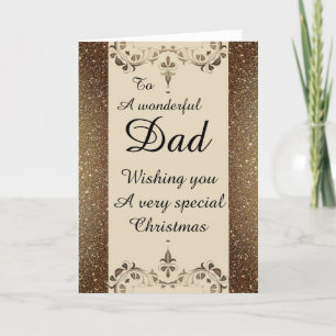 Stylish Wonderful dad Christmas card