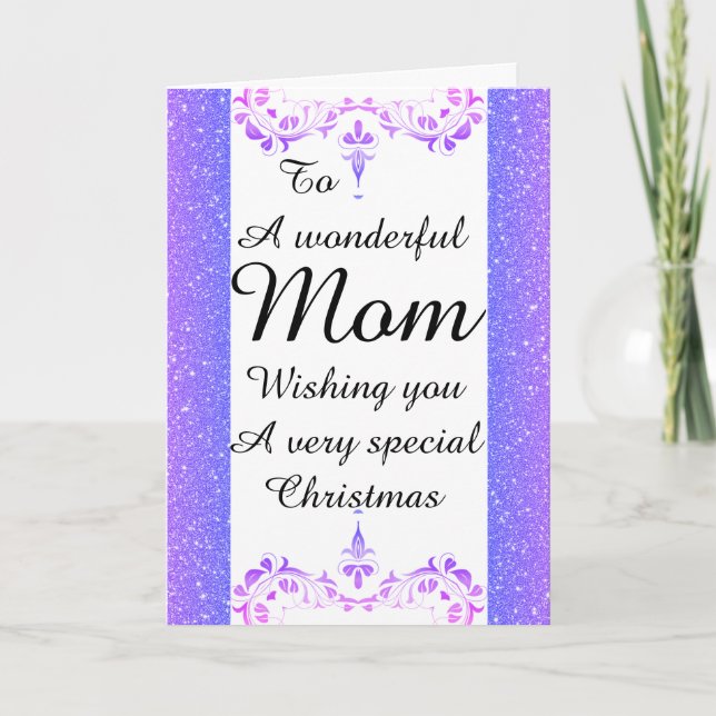Stylish Wonderful mom Christmas card (Front)