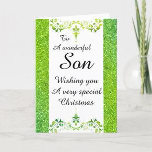 Stylish Wonderful son Christmas card