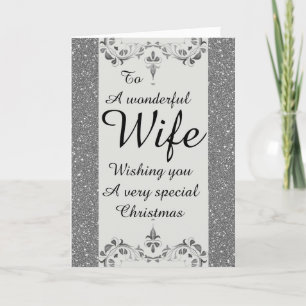 Stylish Wonderful wife Christmas card