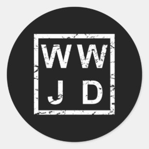 Stylish Wwjd Classic Round Sticker