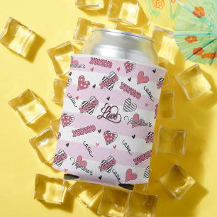 Stylish XOXO Valentine's Day Patterned Can Cooler