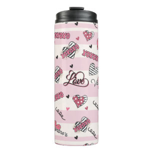 Stylish XOXO Valentine's Day Patterned   Thermal Tumbler