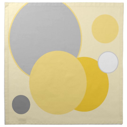 Stylish Yellow & Grey Circles Napkin