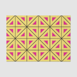 Stylish Yellow & Pink Geometric Pattern Tissue Paper