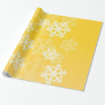 Stylish Yellow Snowflakes Modern Christmas pattern