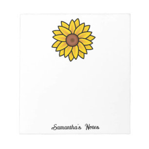 Stylish Yellow Sunflower Personalized Notepad