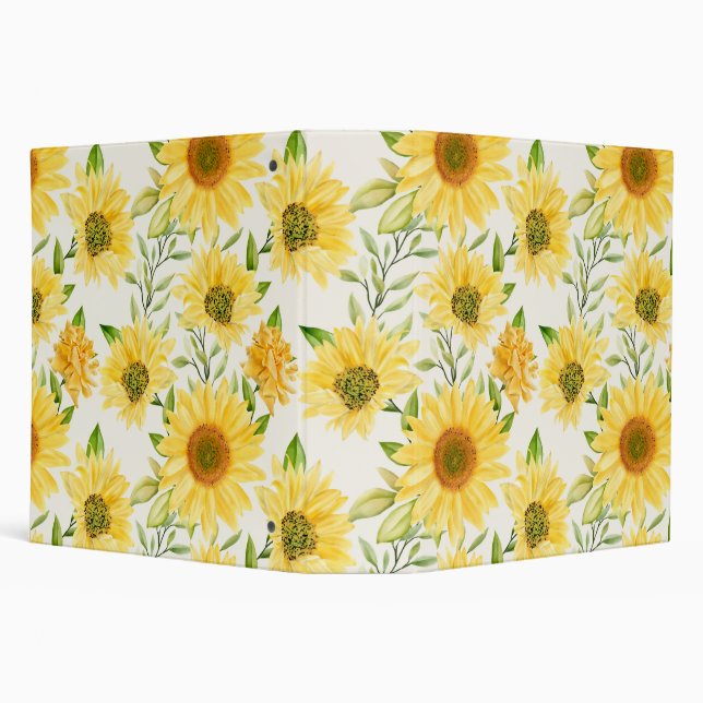 Stylish yellow sunflowers pattern binder (Background)