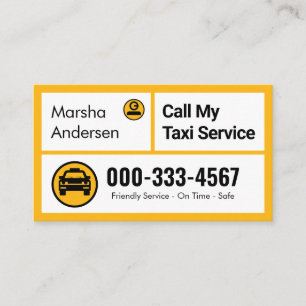 Stylish Yellow Taxi Boxes Cab Driving Business Card