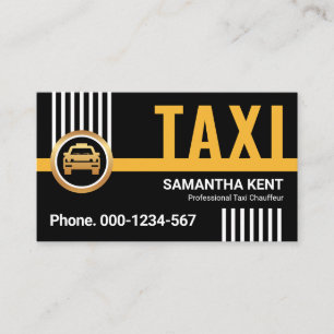 Stylish Yellow Taxi Lines Driving Business Card
