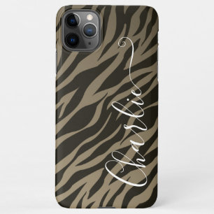 Stylish Zebra Animal Print Pattern Customized Name iPhone 11Pro Max Case