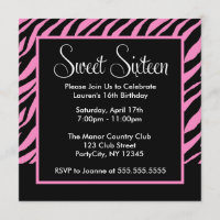 Stylish Zebra Pattern Sweet Sixteen Party