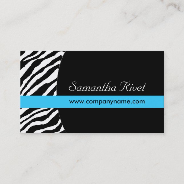 Stylish Zebra Print Business Cards (Front)