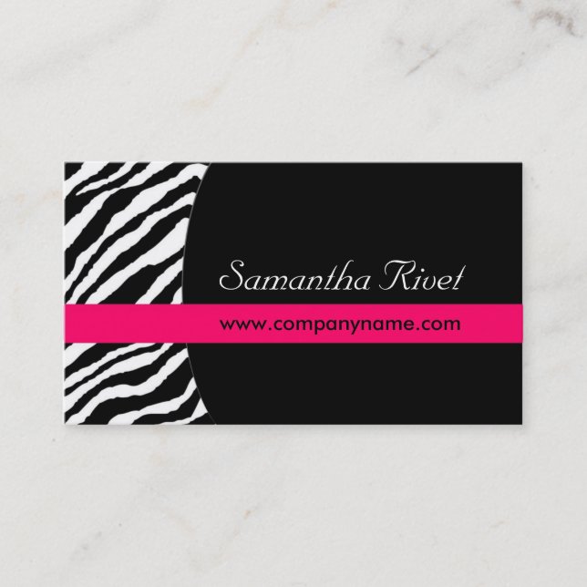 Stylish Zebra Print  :: Business Cards{Horizontal} Card (Front)