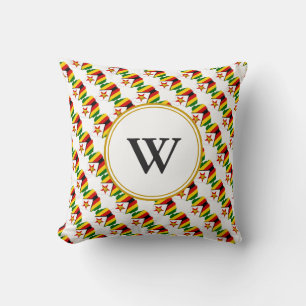 Stylish ZIMBABWE Blessed Nation Monogram Gift Throw Pillow
