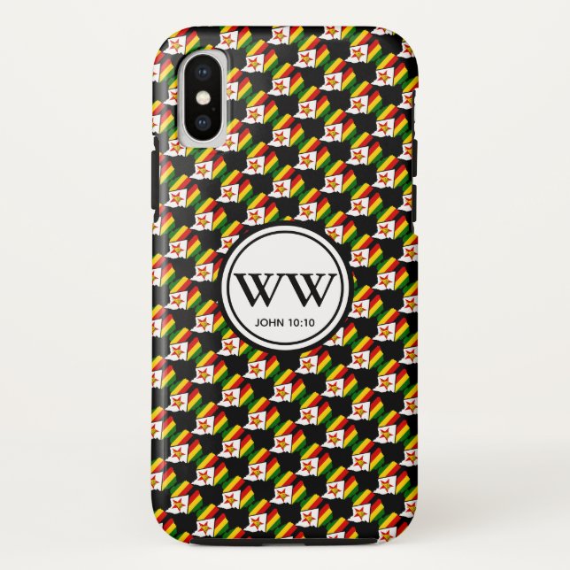 Stylish ZIMBABWE Monogram Abundant Life John 10:10 Case-Mate iPhone Case (Back)
