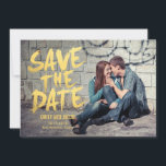 Stylishly Brushed Photo Save The Date Card<br><div class="desc">Modern and stylish save the date cards from Berry Berry Sweet Designs. Visit our design showroom at WWW.BERRYBERRYSWEET.COM for more stylish stationery designs. Background colour is editable online.</div>