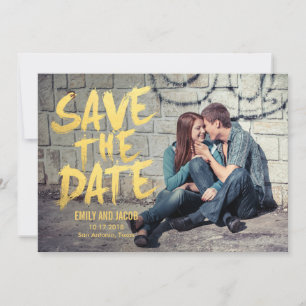 Stylishly Brushed Photo Save The Date Card