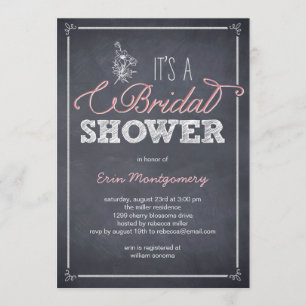 Stylishly Chalked Bridal Shower Invitations