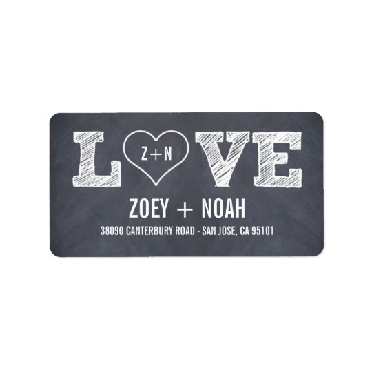 Stylishly Chalked Wedding Address Labels