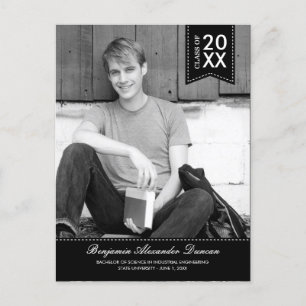 Stylishly Stitched Graduation Announcement /Invite