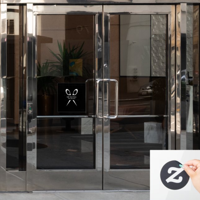 Stylist Barber Scissors Window Cling (Office Door)
