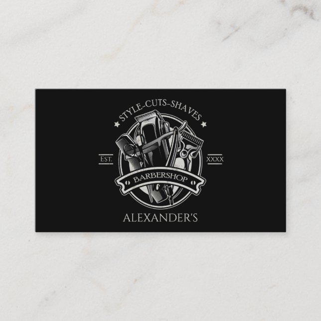 Stylist Barber Tools Personnaliser le Carte de vis (Devant)