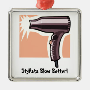 Stylist Blow (customizable) Metal Ornament