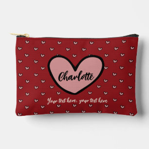 Stylist Cute Sweet Red Heart Pattern Gifts Accessory Pouch