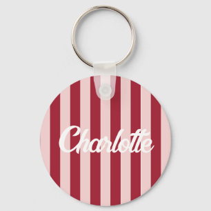 Stylist Cute Sweet Red Heart Pattern Monogram gift Keychain