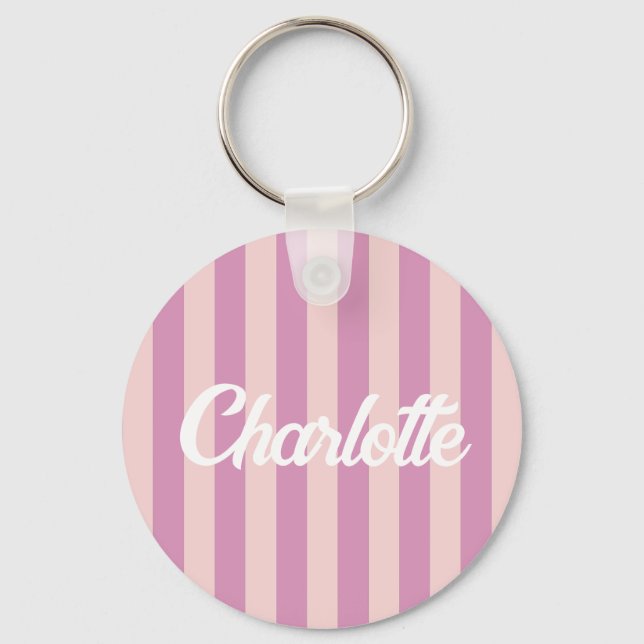 Stylist Cute Sweet Red Heart Pattern Monogram gift Keychain (Front)