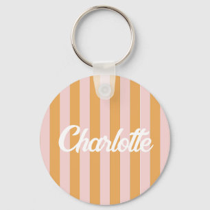 Stylist Cute Sweet Red Heart Pattern Monogram gift Keychain