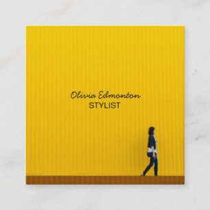Stylist Fashion Photo Custom Template Plain Makeup Square Business Card