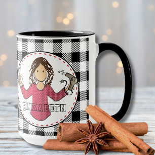 Stylist Hairdresser Beautician Female Cartoon     Mug