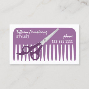 Stylist / Hairdresser Purple Business Card