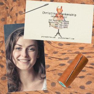 Stylist Mannequin Torso QR Code Custom Photo  Business Card