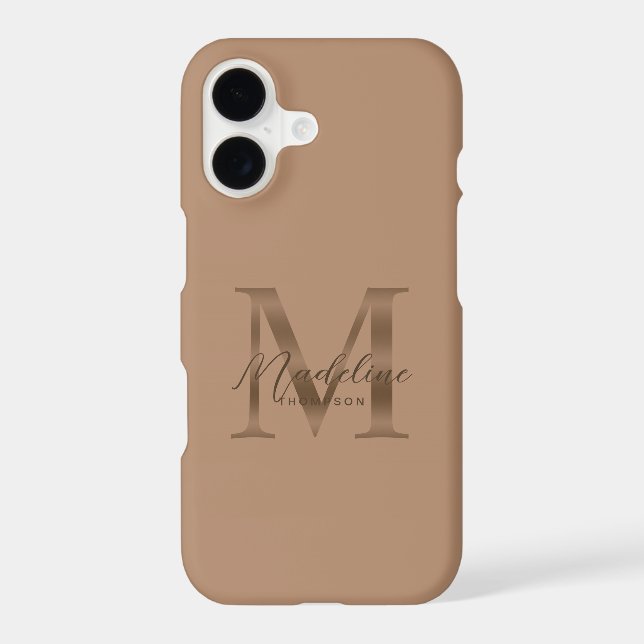 Stylist Script Metallic Taupe Gold Monogram (Back)