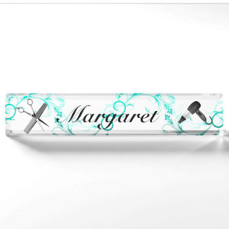 Stylist Swirl Name Plate