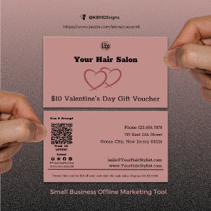 Stylist Valentine's Day Gift $10 Gift Voucher Card